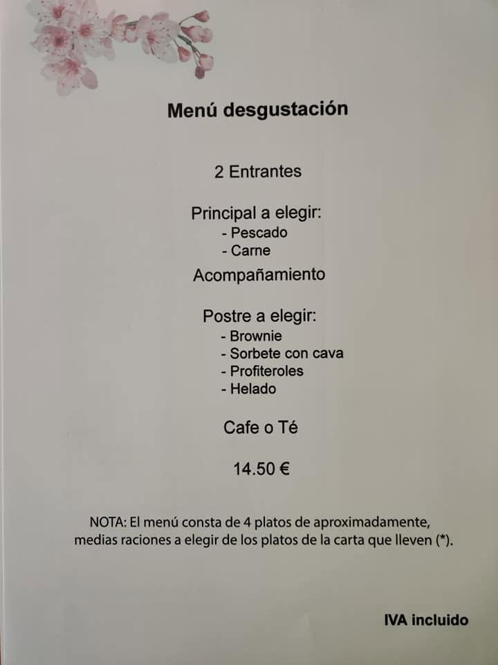 Carta de Restaurante Wok Llíria